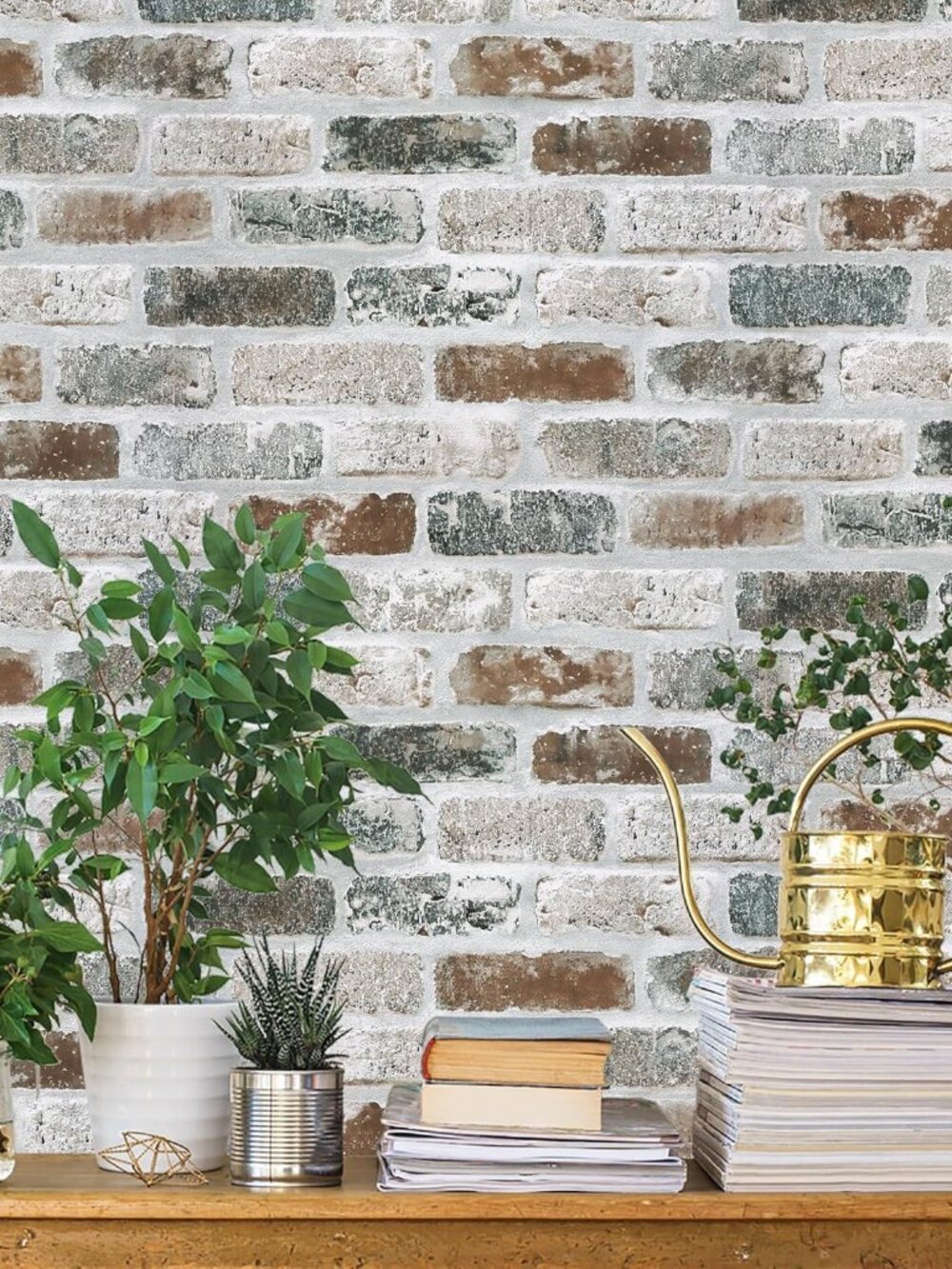 17.3"×118" Brick Wallpaper Brick Peel and Stick Wallpaper